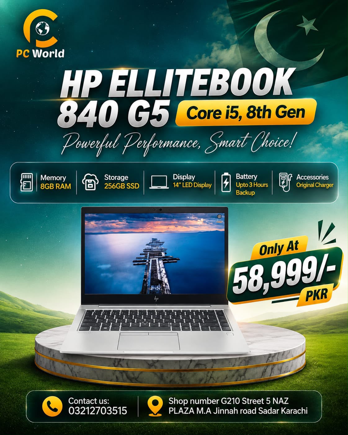 HP EliteBook 840 G5 – Core i5 8th Generation